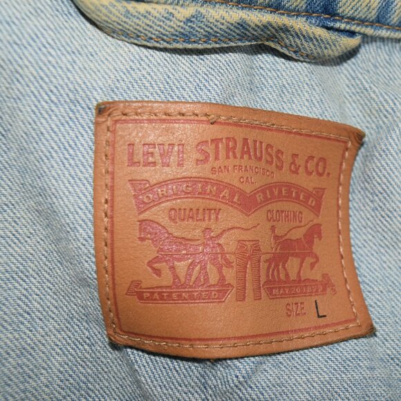 VINTAGE Levi's Free People Distressed Denim Jean Jacket | Large - Picture 3 of 3